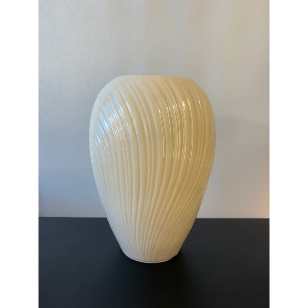Lenox Cream Ribbed Ovoid Vase Swirled Fluting Ivory Porcelain Made in USA